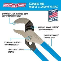Channellock 6.5 In. Carbon Steel Straight Jaw Tongue And Groove Pliers -Crescentent Store 00a4a4d1 0859 45d0 8ff3 45a2611fac95