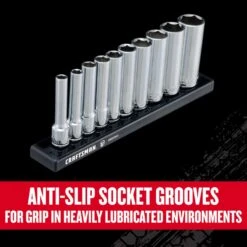 Craftsman V-Series 1/4 In. Drive SAE 6 Point Deep Socket Set 10 Pc -Crescentent Store 0219f9ce 0e53 4559 a905 eef4d6bac831