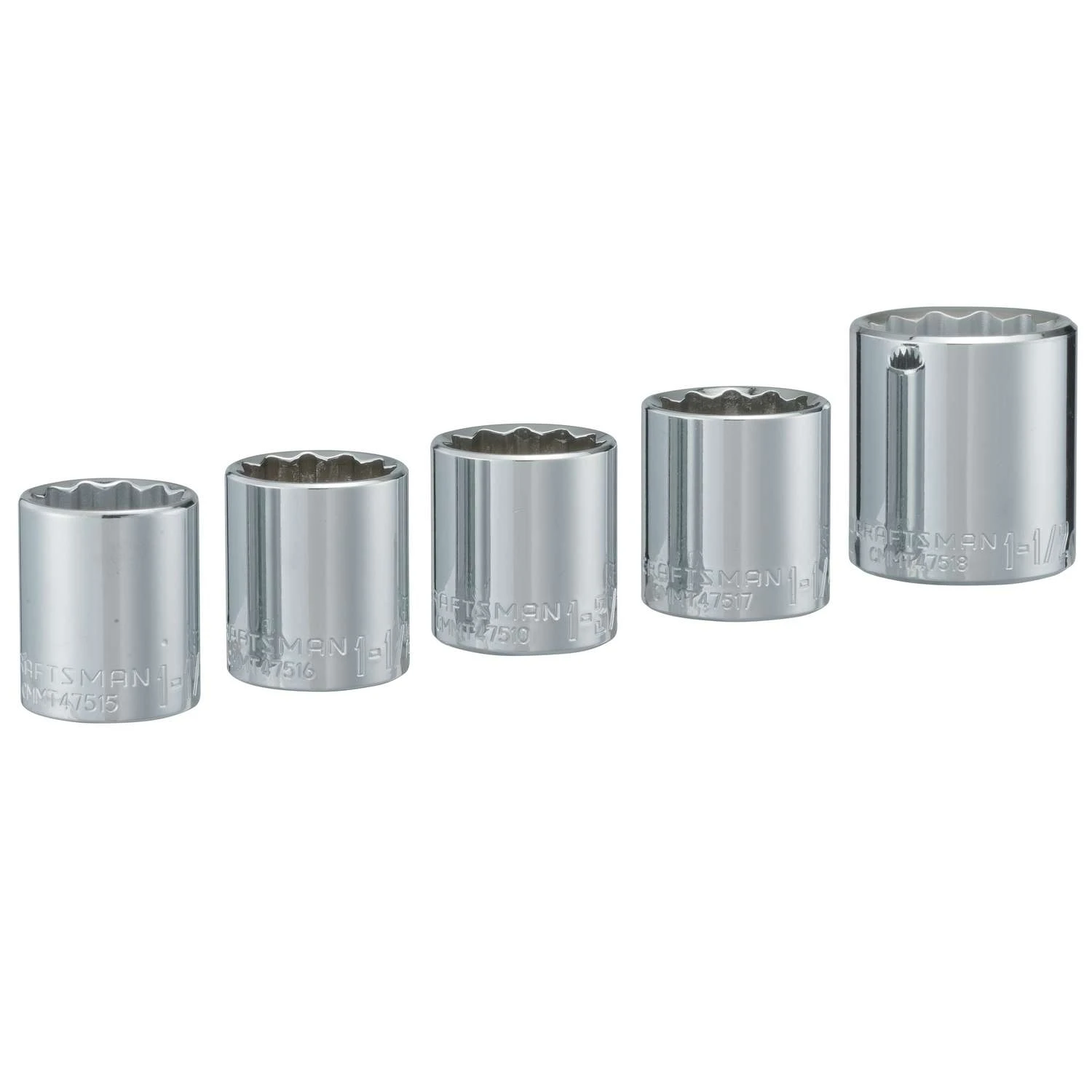 Craftsman 1-1/2 In. X 1/2 In. Drive SAE 12 Point Standard Socket Set 5 Pc 3 Craftsman 1-1/2 In. X 1/2 In. Drive SAE 12 Point Standard Socket Set 5 Pc