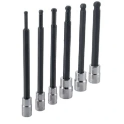 Craftsman 1/4 And 3/8 In. Drive Metric 6 Point Long Ball Hex Bit Socket Set 6 Pc