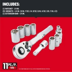 Craftsman 1/4 In. Drive SAE 6 Point Socket And Ratchet Set 11 Pc -Crescentent Store 34e456ef cfd2 4803 95fc 9cfd6be1cc7a