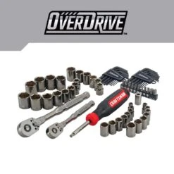 Craftsman OVERDRIVE 1/4 And 3/8 In. Drive Metric/SAE 6 Point Mechanic's Tool Set 64 Pc -Crescentent Store 36eae94c becc 4dc4 817d 3cbb97f8df47