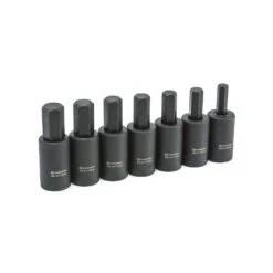 Crescent Assorted Sizes X 1/2 In. Drive Metric 6 Point Hex Bit Socket Set 7 Pc