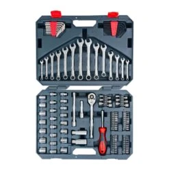Crescent Assorted Sizes X 3/8 In. Drive Metric And SAE 6 And 12 Point Mechanic's Tool Set 128 Pc