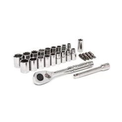 Crescent 1/4 In. X 1/4 In. Drive Metric And SAE 6 Point Socket Wrench Set 25 Pc