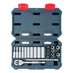 Crescent 1/4 In. Drive Metric 6 Point Standard & Deep Mechanic's Tool Set 27 Pc