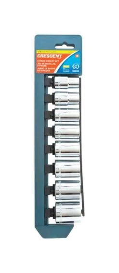 Crescent Assorted Sizes X 1/2 In. Drive SAE 12 Point Socket Set 8 Pc