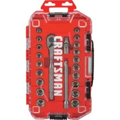 Craftsman 3/8 In. Drive Metric And SAE 6 Point Socket And Ratchet Set 22 Pc -Crescentent Store 783f346f adc7 4aeb 8c70 e2727c0fc4b7