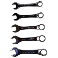 SK Professional Tools 12 Point Metric Short Combination Wrench Set 5 Pc