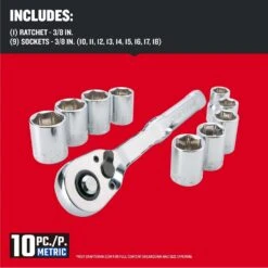 Craftsman Assorted X 3/8 In. Drive Metric 6 Point Standard Socket 10 Pc -Crescentent Store 7e86d652 9a6f 4f54 a429 324f693aa885