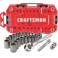 Craftsman 1/4 In. Drive Metric And SAE 6 Point Socket And Ratchet Set 24 Pc -Crescentent Store 80580522 8ec2 4efd 8650 bf6c34b2e758