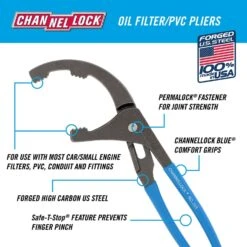 Channellock 15-1/2 In. Carbon Steel Oil Filter And PVC Pliers -Crescentent Store 8245ea65 69f1 414f a040 3d7b89a485c3