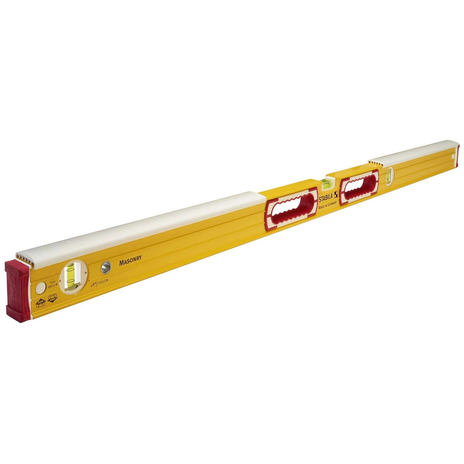 STABILA 48 In. Aluminum Type 196-2 K Masonry Level 3 Vial 3 STABILA 48 In. Aluminum Type 196-2 K Masonry Level 3 Vial