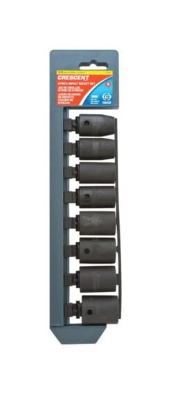 Crescent Assorted In. X 1/2 In. Drive Metric 6 Point Impact Socket Set 8 Pc