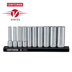 Craftsman V-Series 1/4 In. Drive SAE 6 Point Deep Socket Set 10 Pc -Crescentent Store a81a5a5b 1cdb 409b b515 df72740669b8