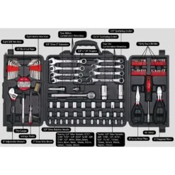 Apollo Tools 1 In. X 1/4 And 3/8 In. Drive Metric And SAE 6 Point Mechanic's Tool Set 101 Pc -Crescentent Store be0d07c2 e1e1 45d4 9527 6e98a0c6624b