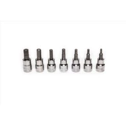 Crescent Assorted Sizes X 3/8 In. Drive SAE 6 Point Hex Bit Socket Set 7 Pc
