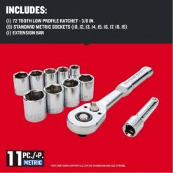 Craftsman 3/8 In. Drive Metric 6 Point Socket And Ratchet Set 11 Pc -Crescentent Store d01b0ce4 283b 4cf1 9b08 e80a793bb95c