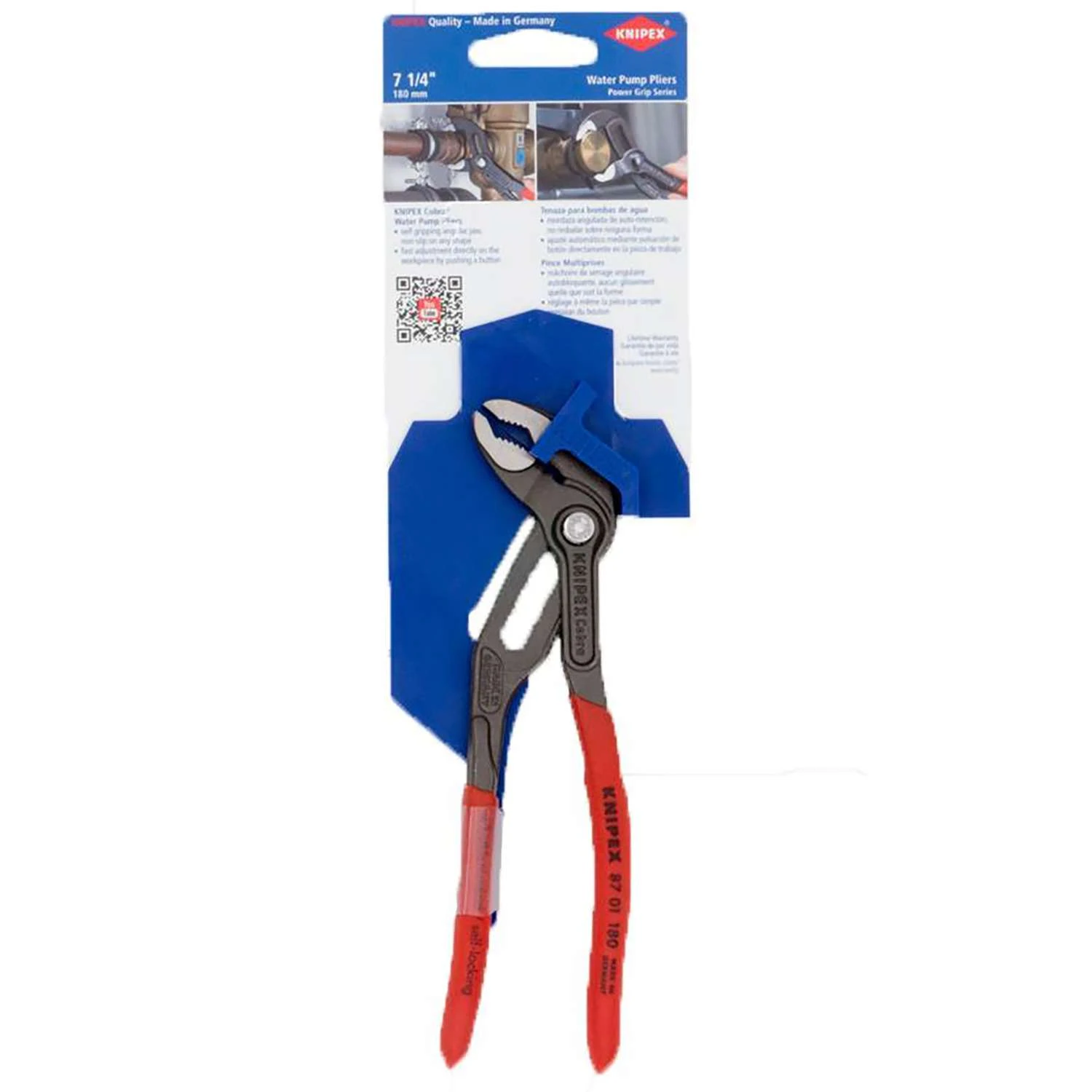 Knipex Cobra 7.25 In. Chrome Vanadium Steel Water Pump Pliers 4 Knipex Cobra 7.25 In. Chrome Vanadium Steel Water Pump Pliers - Image 2
